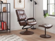 Birlea Memphis Tan Faux Leather Swivel Chair And Stool Thumbnail