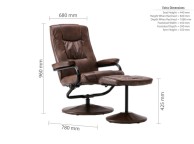 Birlea Memphis Tan Faux Leather Swivel Chair And Stool Thumbnail