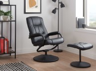 Birlea Memphis Black Faux Leather Swivel Chair And Stool Thumbnail