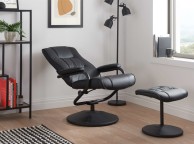 Birlea Memphis Black Faux Leather Swivel Chair And Stool Thumbnail