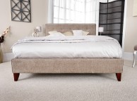 Serene Chelsea 4ft Small Double Fudge Fabric Bed Frame With Ebony Feet Thumbnail