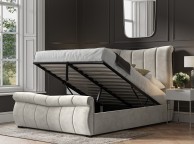Emporia Bosworth 5ft Kingsize Light Grey Velvet Fabric Ottoman Sleigh Bed Thumbnail