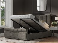 Emporia Bosworth 5ft Kingsize Mid Grey Velvet Fabric Ottoman Sleigh Bed Thumbnail
