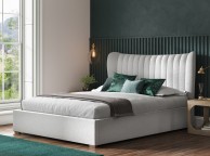 Emporia Harcourt 5ft Kingsize White Boucle Teddy Fabric Ottoman Bed Thumbnail