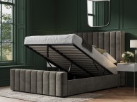 Emporia Kilworth 4ft6 Double Mid Grey Velvet Fabric Ottoman Bed Thumbnail