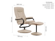 Birlea Memphis Wheat Fabric Swivel Chair And Stool Thumbnail