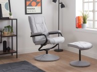 Birlea Memphis Grey Fabric Swivel Chair And Stool Thumbnail