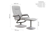 Birlea Memphis Grey Fabric Swivel Chair And Stool Thumbnail