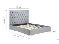 Birlea Chelsea 4ft6 Double Grey Fabric Bed Frame Thumbnail