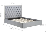 Birlea Chelsea 5ft Kingsize Grey Fabric Bed Frame Thumbnail