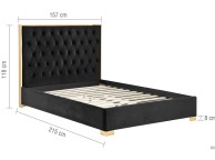 Birlea Chelsea 5ft Kingsize Black Fabric Bed Frame Thumbnail