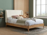 Birlea Halfden 5ft Kingsize Wood And White Boucle Fabric Bed Frame Thumbnail