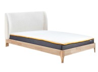 Birlea Halfden 5ft Kingsize Wood And White Boucle Fabric Bed Frame Thumbnail