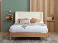 Birlea Halfden 5ft Kingsize Wood And White Boucle Fabric Bed Frame Thumbnail