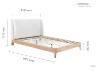 Birlea Halfden 4ft6 Double Wood And White Boucle Fabric Bed Frame Thumbnail