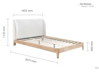 Birlea Halfden 5ft Kingsize Wood And White Boucle Fabric Bed Frame Thumbnail