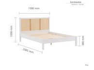 Birlea Croxley Rattan And White Finish 5ft Kingsize Bed Frame Thumbnail