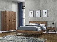 Birlea Houston 4ft Small Double Metal And Wooden Walnut Finish Bed Frame Thumbnail