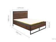 Birlea Houston 4ft Small Double Metal And Wooden Walnut Finish Bed Frame Thumbnail