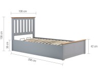 Birlea Phoenix 3ft Single Stone Grey Ottoman Lift Wooden Bed Frame Thumbnail
