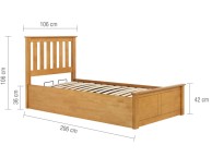 Birlea Phoenix 3ft Single Oak Finish Ottoman Lift Wooden Bed Frame Thumbnail