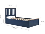 Birlea Phoenix 3ft Single Navy Blue Ottoman Lift Wooden Bed Frame Thumbnail