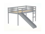 Birlea Frankie 3ft Single Grey Wooden Midsleeper Bed With Slide Thumbnail