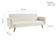 Birlea Micah White Boucle Teddy Fabric Sofa Bed Thumbnail