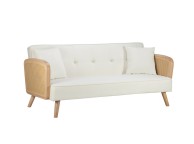 Birlea Mila Rattan And White Fabric Sofa Bed Thumbnail