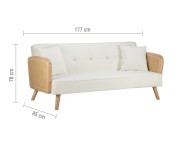 Birlea Mila Rattan And White Fabric Sofa Bed Thumbnail