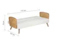 Birlea Mila Rattan And White Fabric Sofa Bed Thumbnail