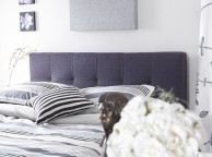 Serene Lucca 5ft Kingsize Oxford Blue Fabric Ottoman Bed Frame Thumbnail