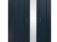 Birlea Highgate Navy Blue And Oak Finish 3 Door Wardrobe With Mirror Thumbnail