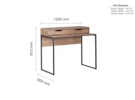 Birlea Urban Rustic Office Desk With Drawers Thumbnail
