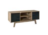 Birlea Shard TV Unit In Walnut And Black Thumbnail