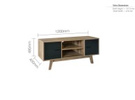 Birlea Shard TV Unit In Walnut And Black Thumbnail