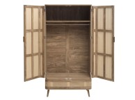 Birlea Noah Rattan 2 Door 1 Drawer Wardrobe Thumbnail