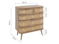 Birlea Noah Rattan 5 Drawer Chest Thumbnail