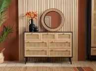 Birlea Croxley Rattan And Black Finish 7 Drawer Chest Thumbnail