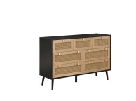 Birlea Croxley Rattan And Black Finish 7 Drawer Chest Thumbnail