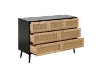 Birlea Croxley Rattan And Black Finish 7 Drawer Chest Thumbnail