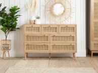 Birlea Croxley Rattan And Oak Finish 5 Drawer Chest Thumbnail