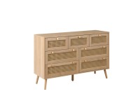 Birlea Croxley Rattan And Oak Finish 5 Drawer Chest Thumbnail