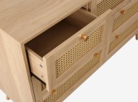 Birlea Croxley Rattan And Oak Finish 5 Drawer Chest Thumbnail