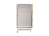 Birlea Croxley Rattan And White Finish 2 Door 1 Drawer Wardrobe Thumbnail