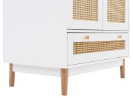 Birlea Croxley Rattan And White Finish 2 Door 1 Drawer Wardrobe Thumbnail