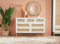 Birlea Croxley Rattan And White Finish 7 Drawer Chest Thumbnail