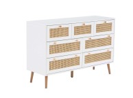 Birlea Croxley Rattan And White Finish 7 Drawer Chest Thumbnail