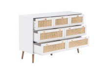 Birlea Croxley Rattan And White Finish 7 Drawer Chest Thumbnail