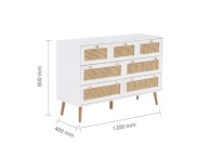 Birlea Croxley Rattan And White Finish 7 Drawer Chest Thumbnail